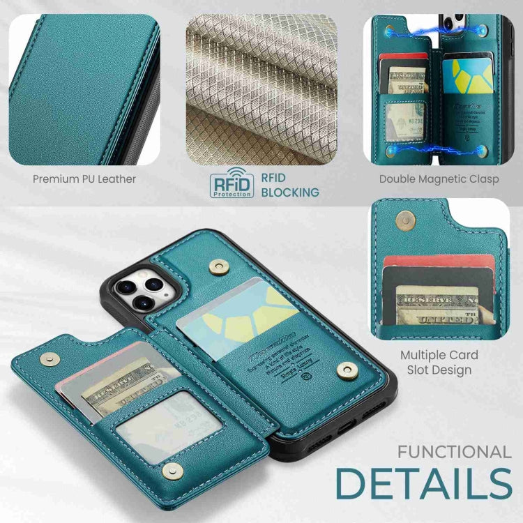 For iPhone 11 Pro CaseMe C22 Card Slots Holder RFID Anti-theft Phone Case(Blue Green) - HoMEdemic™ 