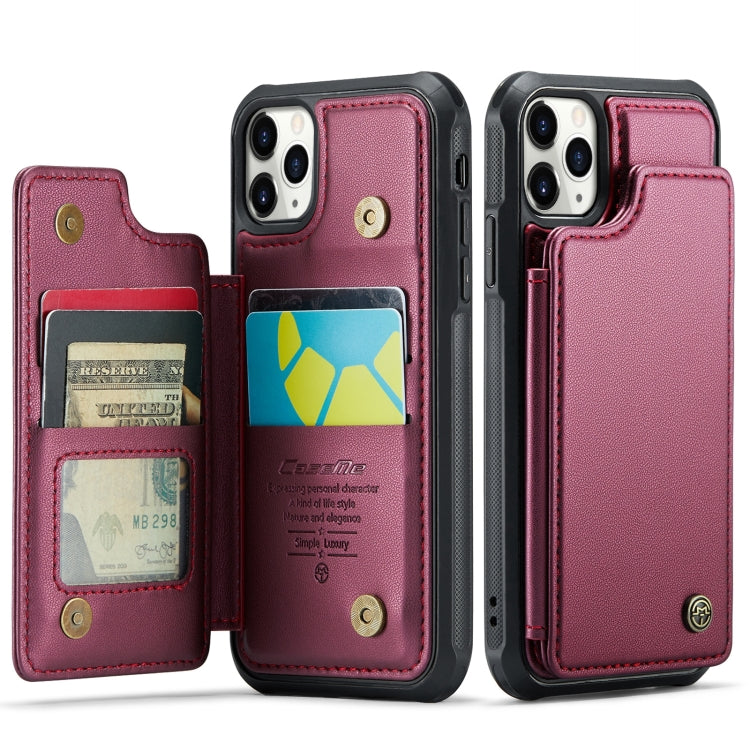 For iPhone 11 Pro CaseMe C22 Card Slots Holder RFID Anti-theft Phone Case(Wine Red) - HoMEdemic™ 