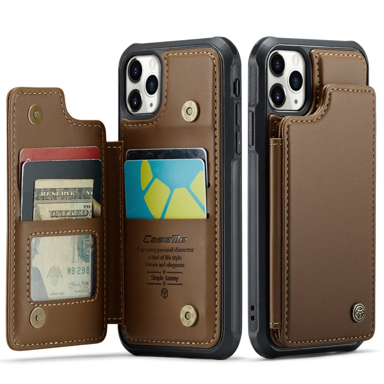 For iPhone 11 Pro CaseMe C22 Card Slots Holder RFID Anti-theft Phone Case(Brown) - HoMEdemic™ 