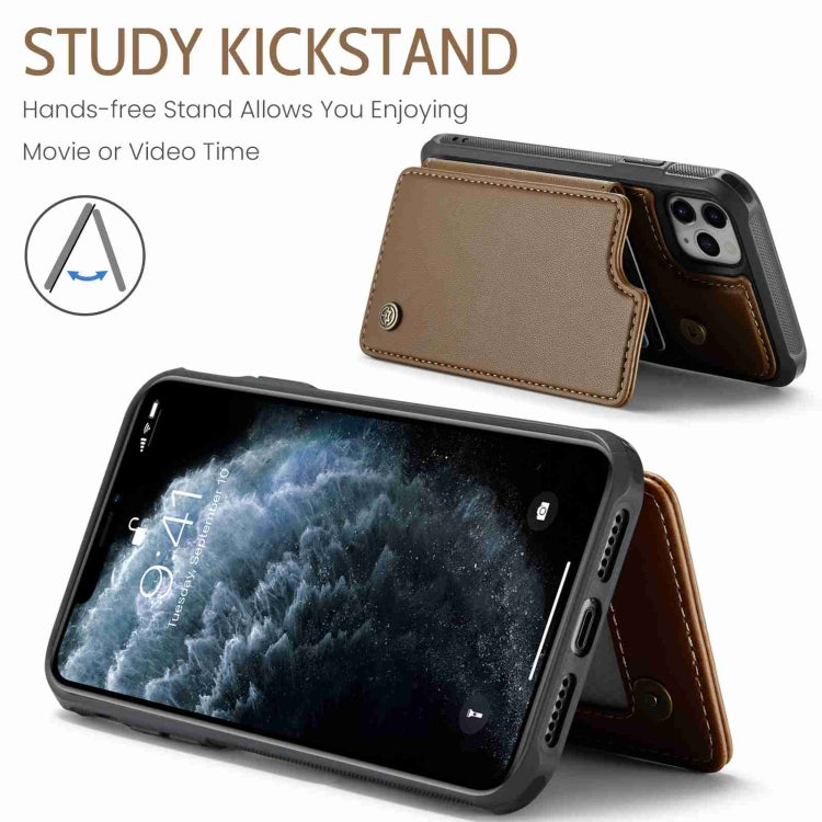For iPhone 11 Pro CaseMe C22 Card Slots Holder RFID Anti-theft Phone Case(Brown) - HoMEdemic™ 