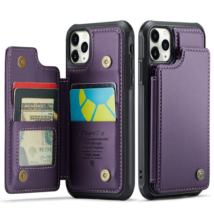 For iPhone 11 Pro CaseMe C22 Card Slots Holder RFID Anti-theft Phone Case(Purple) - HoMEdemic™ 