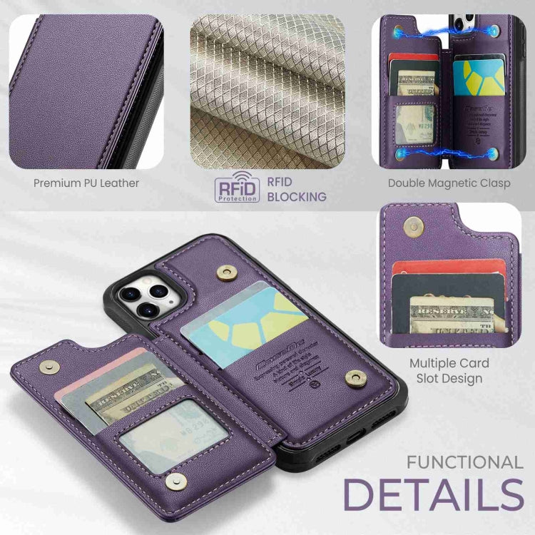 For iPhone 11 Pro CaseMe C22 Card Slots Holder RFID Anti-theft Phone Case(Purple) - HoMEdemic™ 