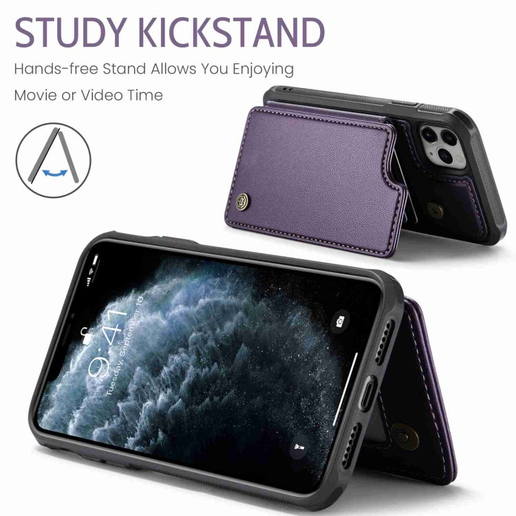 For iPhone 11 Pro CaseMe C22 Card Slots Holder RFID Anti-theft Phone Case(Purple) - HoMEdemic™ 