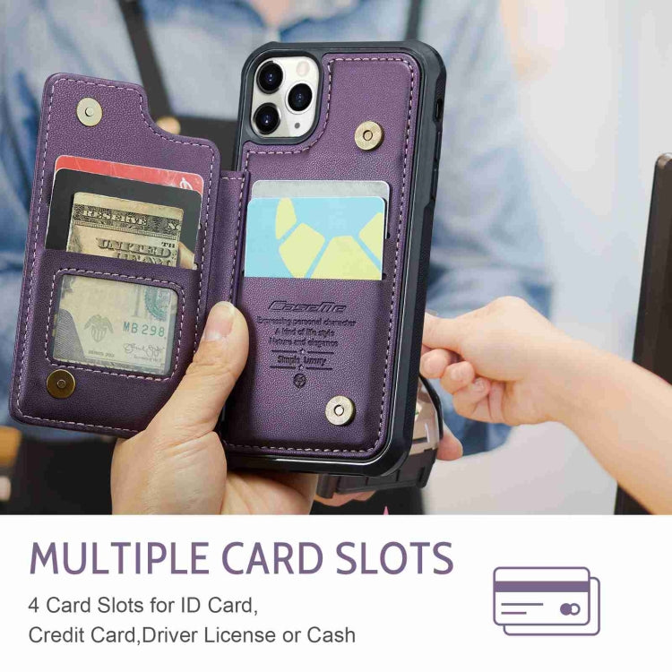 For iPhone 11 Pro CaseMe C22 Card Slots Holder RFID Anti-theft Phone Case(Purple) - HoMEdemic™ 