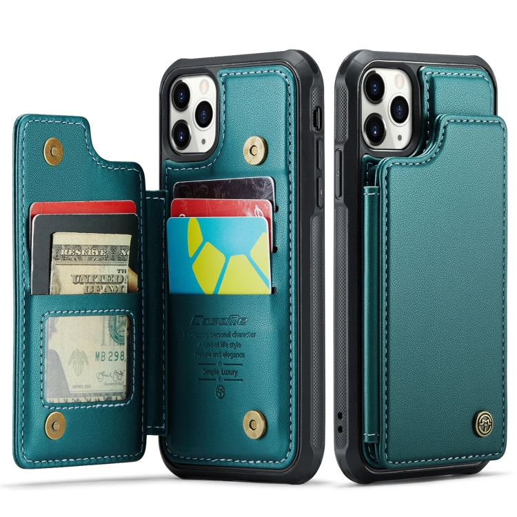 For iPhone 11 Pro Max CaseMe C22 Card Slots Holder RFID Anti-theft Phone Case(Blue Green) - HoMEdemic™ 