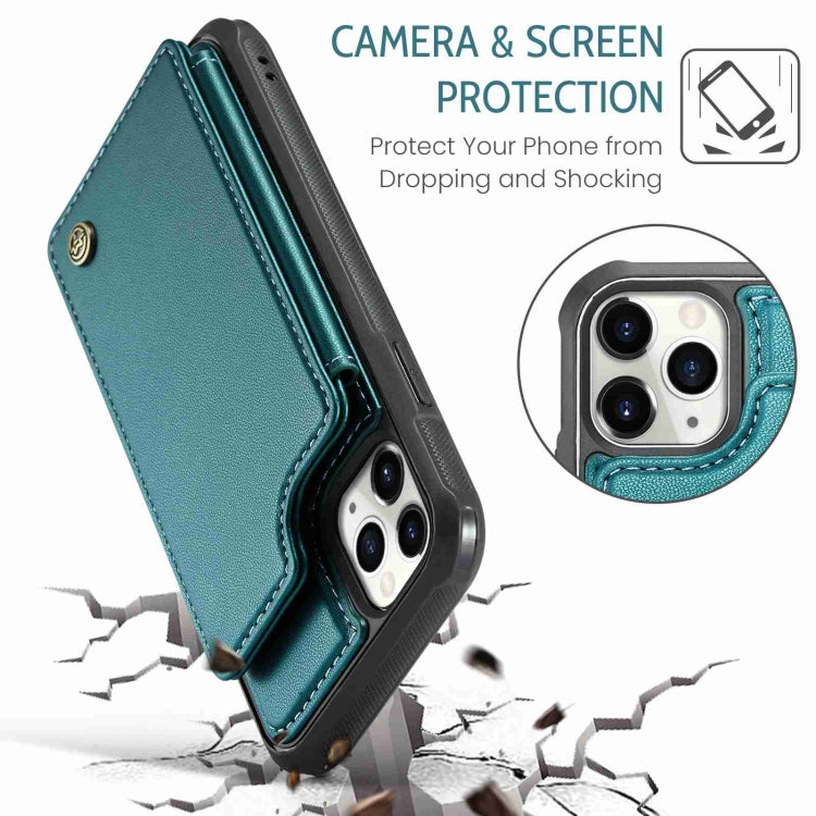 For iPhone 11 Pro Max CaseMe C22 Card Slots Holder RFID Anti-theft Phone Case(Blue Green) - HoMEdemic™ 