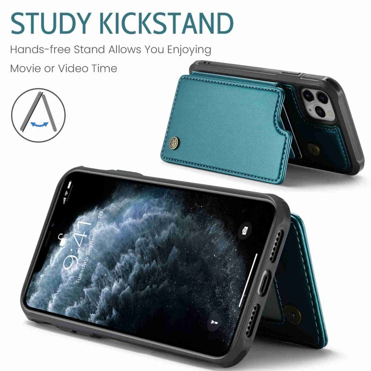 For iPhone 11 Pro Max CaseMe C22 Card Slots Holder RFID Anti-theft Phone Case(Blue Green) - HoMEdemic™ 