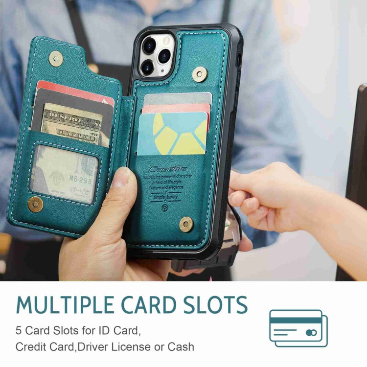 For iPhone 11 Pro Max CaseMe C22 Card Slots Holder RFID Anti-theft Phone Case(Blue Green) - HoMEdemic™ 