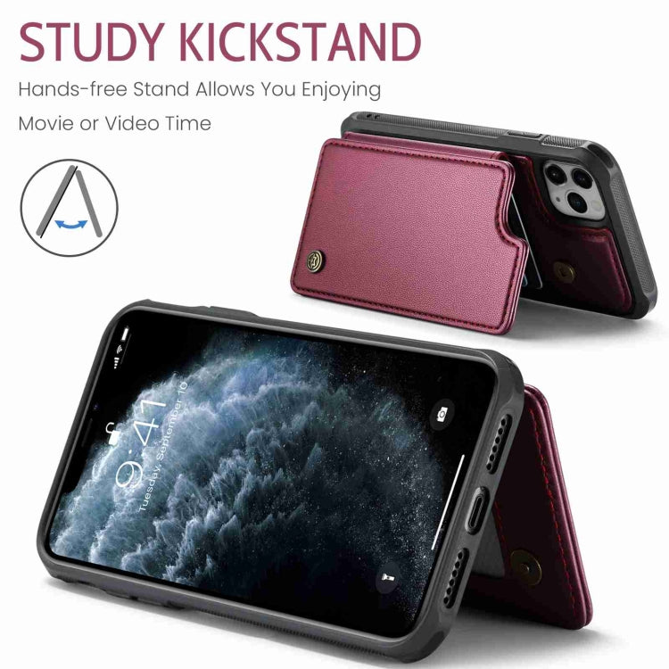 For iPhone 11 Pro Max CaseMe C22 Card Slots Holder RFID Anti-theft Phone Case(Wine Red) - HoMEdemic™ 