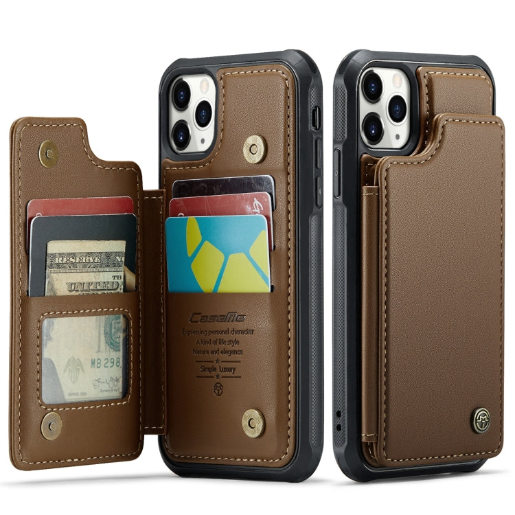 For iPhone 11 Pro Max CaseMe C22 Card Slots Holder RFID Anti-theft Phone Case(Brown) - HoMEdemic™ 