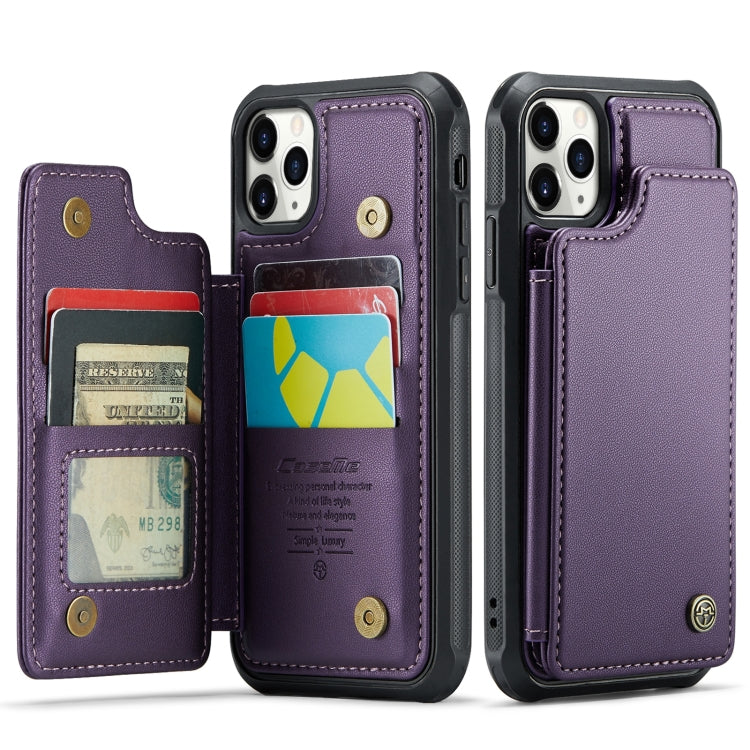 For iPhone 11 Pro Max CaseMe C22 Card Slots Holder RFID Anti-theft Phone Case(Purple) - HoMEdemic™ 
