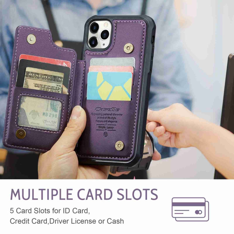 For iPhone 11 Pro Max CaseMe C22 Card Slots Holder RFID Anti-theft Phone Case(Purple) - HoMEdemic™ 