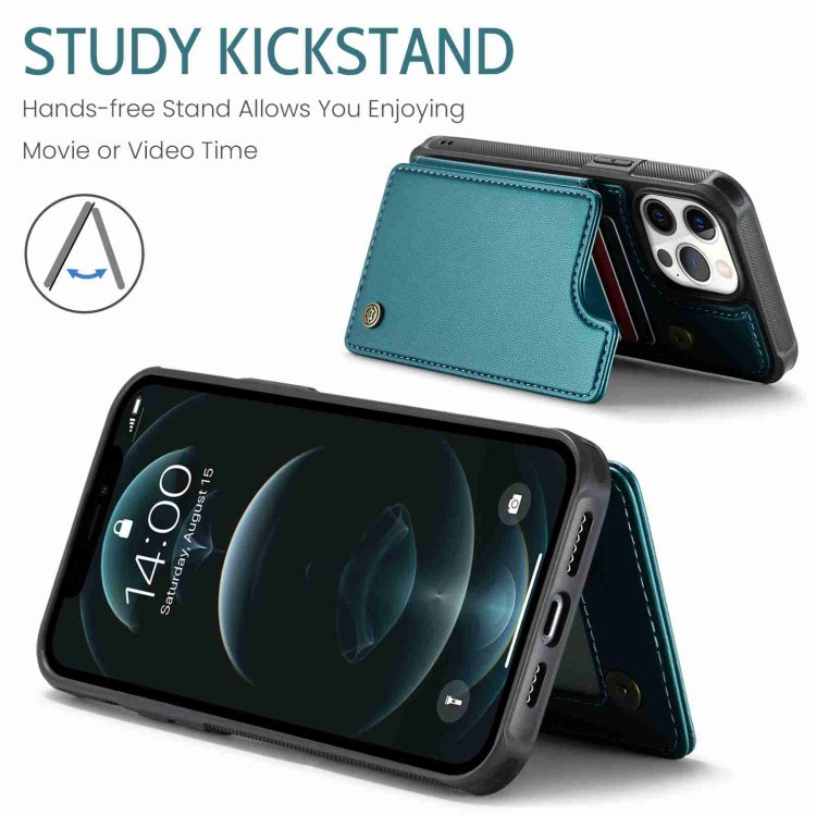 For iPhone 12 Pro Max CaseMe C22 Card Slots Holder RFID Anti-theft Phone Case(Blue Green) - HoMEdemic™ 
