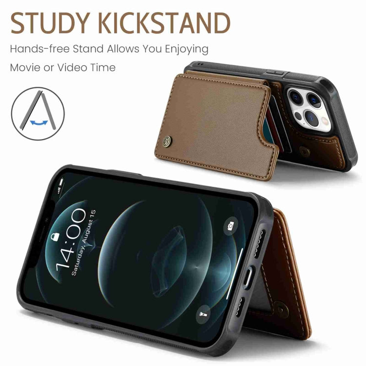 For iPhone 12 Pro Max CaseMe C22 Card Slots Holder RFID Anti-theft Phone Case(Brown) - HoMEdemic™ 