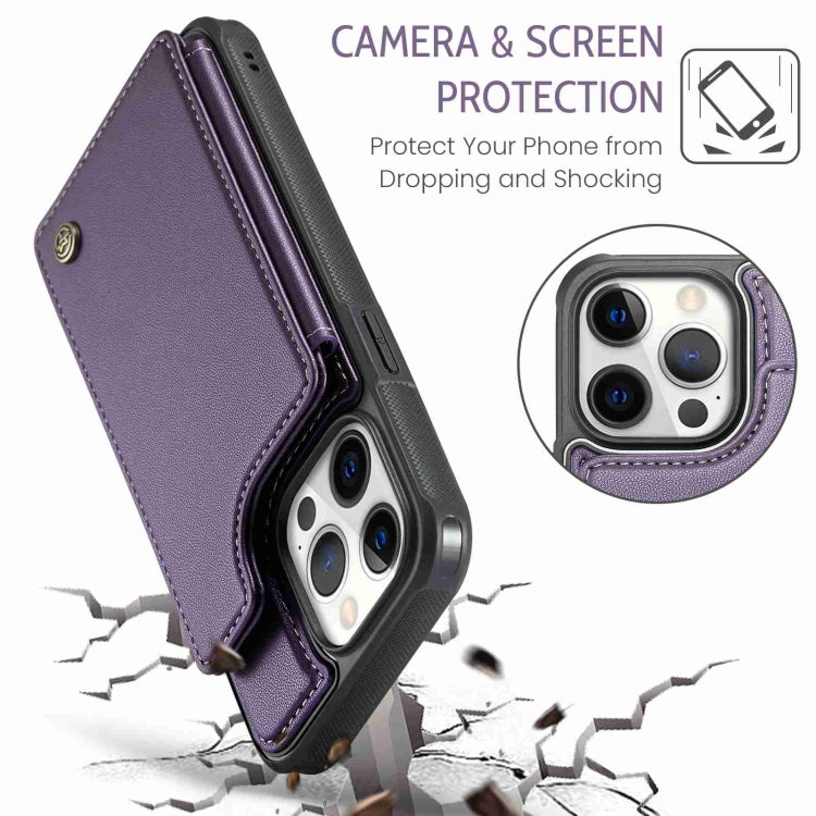 For iPhone 12 Pro Max CaseMe C22 Card Slots Holder RFID Anti-theft Phone Case(Purple) - HoMEdemic™ 