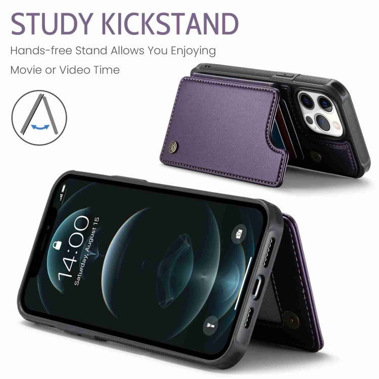 For iPhone 12 Pro Max CaseMe C22 Card Slots Holder RFID Anti-theft Phone Case(Purple) - HoMEdemic™ 