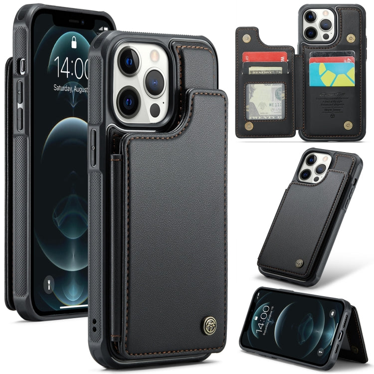 For iPhone 12 Pro Max CaseMe C22 Card Slots Holder RFID Anti-theft Phone Case(Black) - HoMEdemic™ 