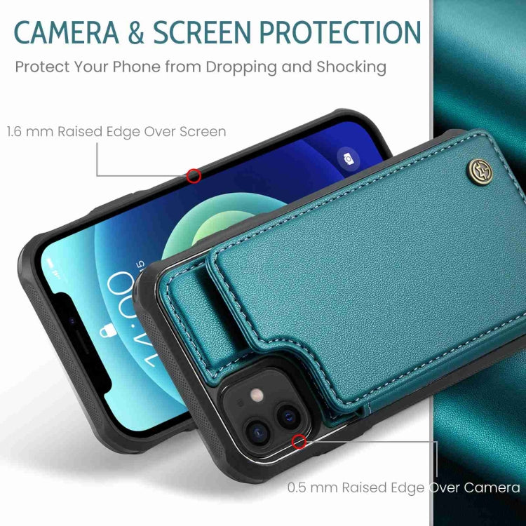 For iPhone 12 / 12 Pro CaseMe C22 Card Slots Holder RFID Anti-theft Phone Case(Blue Green) - HoMEdemic™ 