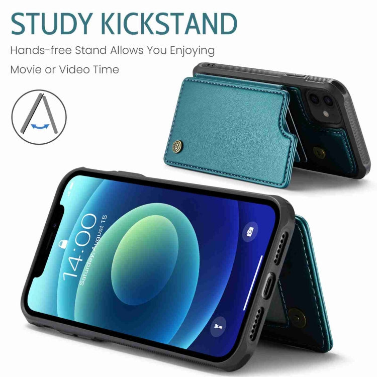 For iPhone 12 / 12 Pro CaseMe C22 Card Slots Holder RFID Anti-theft Phone Case(Blue Green) - HoMEdemic™ 