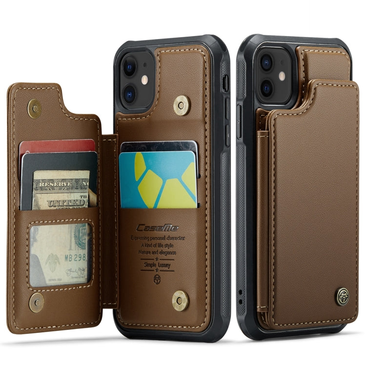 For iPhone 12 / 12 Pro CaseMe C22 Card Slots Holder RFID Anti-theft Phone Case(Brown) - HoMEdemic™ 