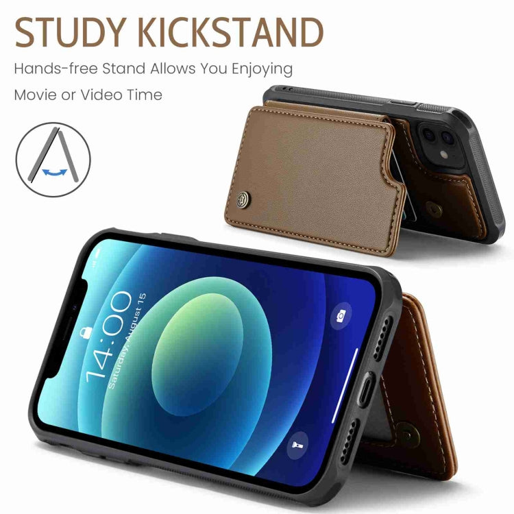 For iPhone 12 / 12 Pro CaseMe C22 Card Slots Holder RFID Anti-theft Phone Case(Brown) - HoMEdemic™ 