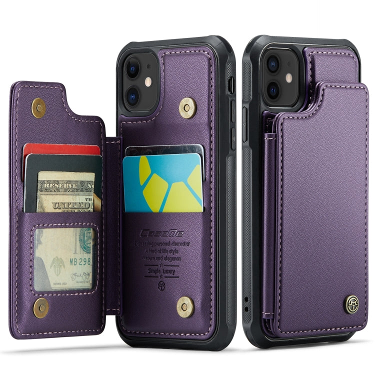 For iPhone 12 / 12 Pro CaseMe C22 Card Slots Holder RFID Anti-theft Phone Case(Purple) - HoMEdemic™ 