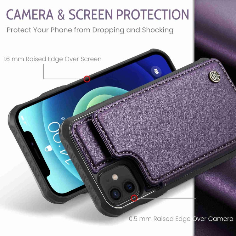 For iPhone 12 / 12 Pro CaseMe C22 Card Slots Holder RFID Anti-theft Phone Case(Purple) - HoMEdemic™ 