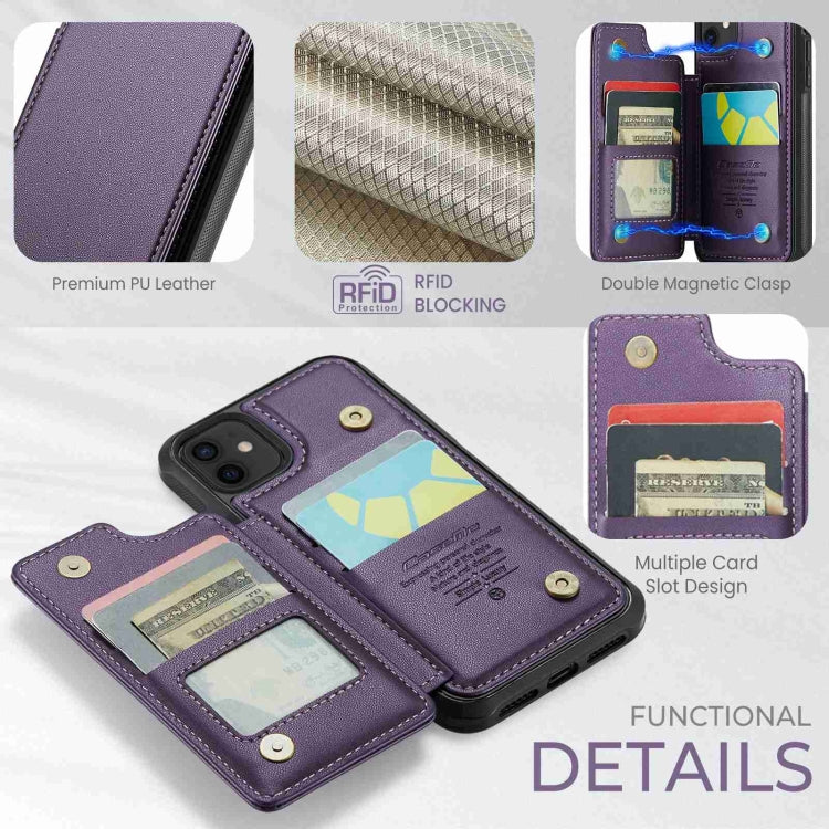 For iPhone 12 / 12 Pro CaseMe C22 Card Slots Holder RFID Anti-theft Phone Case(Purple) - HoMEdemic™ 