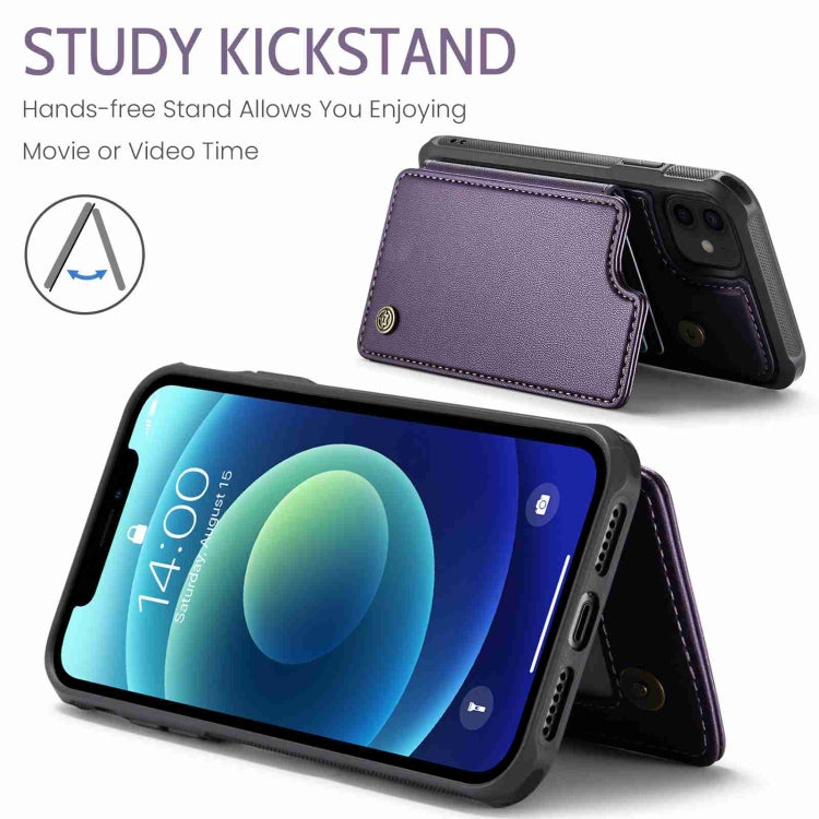 For iPhone 12 / 12 Pro CaseMe C22 Card Slots Holder RFID Anti-theft Phone Case(Purple) - HoMEdemic™ 