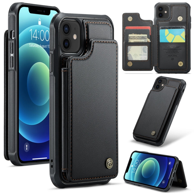 For iPhone 12 / 12 Pro CaseMe C22 Card Slots Holder RFID Anti-theft Phone Case(Black) - HoMEdemic™ 