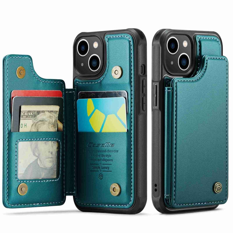 For iPhone 13 CaseMe C22 Card Slots Holder RFID Anti-theft Phone Case(Blue Green) - HoMEdemic™ 