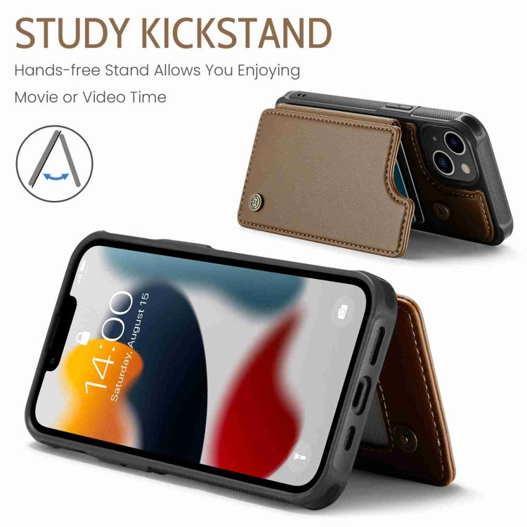 For iPhone 13 CaseMe C22 Card Slots Holder RFID Anti-theft Phone Case(Brown) - HoMEdemic™ 