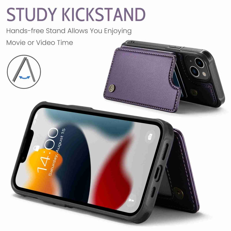 For iPhone 13 CaseMe C22 Card Slots Holder RFID Anti-theft Phone Case(Purple) - HoMEdemic™ 