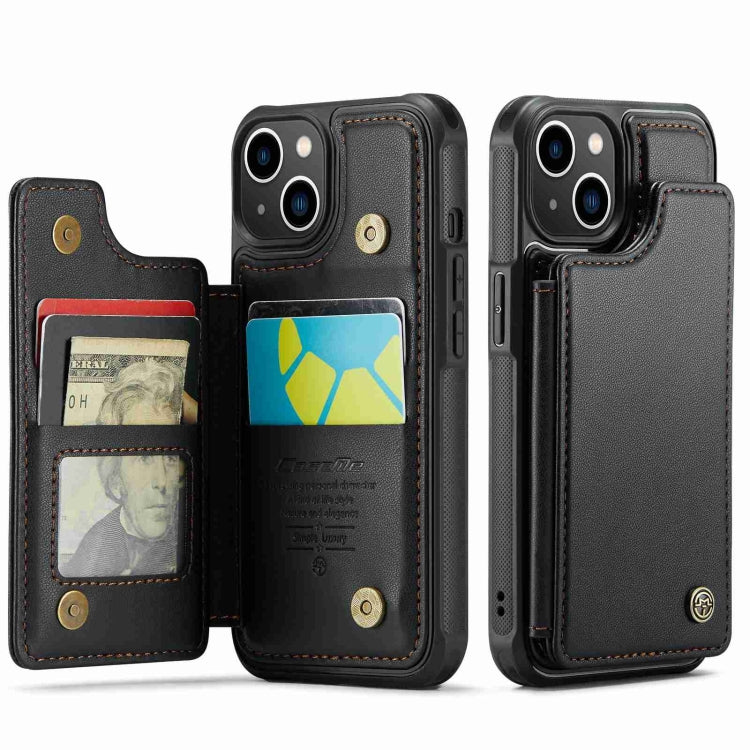 For iPhone 13 CaseMe C22 Card Slots Holder RFID Anti-theft Phone Case(Black) - HoMEdemic™ 