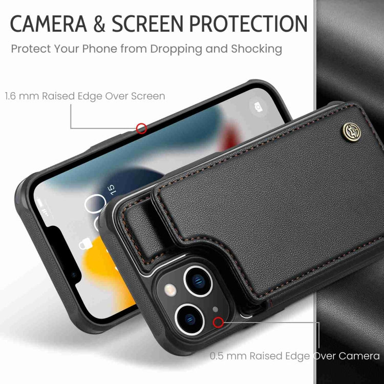 For iPhone 13 CaseMe C22 Card Slots Holder RFID Anti-theft Phone Case(Black) - HoMEdemic™ 