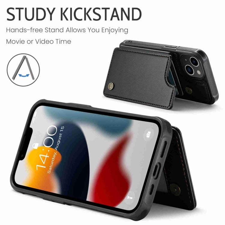 For iPhone 13 CaseMe C22 Card Slots Holder RFID Anti-theft Phone Case(Black) - HoMEdemic™ 