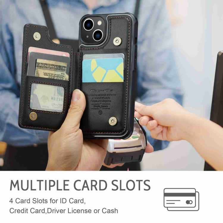 For iPhone 13 CaseMe C22 Card Slots Holder RFID Anti-theft Phone Case(Black) - HoMEdemic™ 