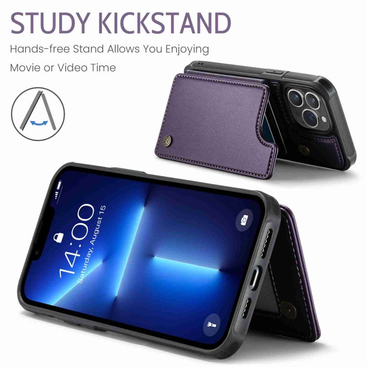 For iPhone 13 Pro CaseMe C22 Card Slots Holder RFID Anti-theft Phone Case(Purple) - HoMEdemic™ 