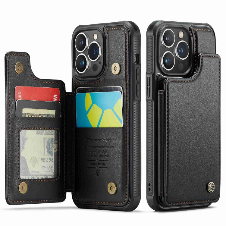 For iPhone 13 Pro CaseMe C22 Card Slots Holder RFID Anti-theft Phone Case(Black) - HoMEdemic™ 