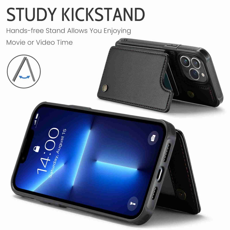 For iPhone 13 Pro CaseMe C22 Card Slots Holder RFID Anti-theft Phone Case(Black) - HoMEdemic™ 