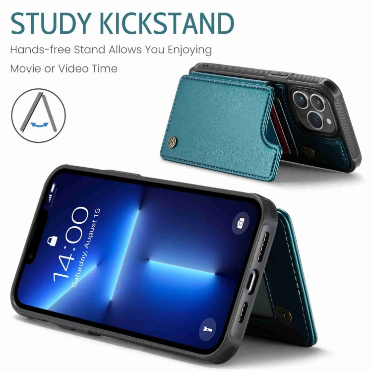For iPhone 13 Pro Max CaseMe C22 Card Slots Holder RFID Anti-theft Phone Case(Blue Green) - HoMEdemic™ 