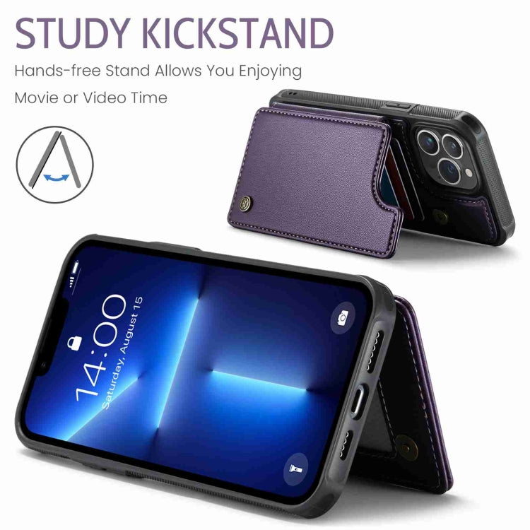 For iPhone 13 Pro Max CaseMe C22 Card Slots Holder RFID Anti-theft Phone Case(Purple) - HoMEdemic™ 