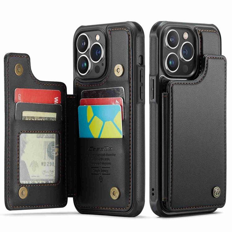 For iPhone 13 Pro Max CaseMe C22 Card Slots Holder RFID Anti-theft Phone Case(Black) - HoMEdemic™ 