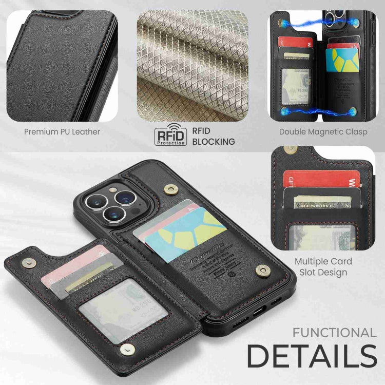 For iPhone 13 Pro Max CaseMe C22 Card Slots Holder RFID Anti-theft Phone Case(Black) - HoMEdemic™ 