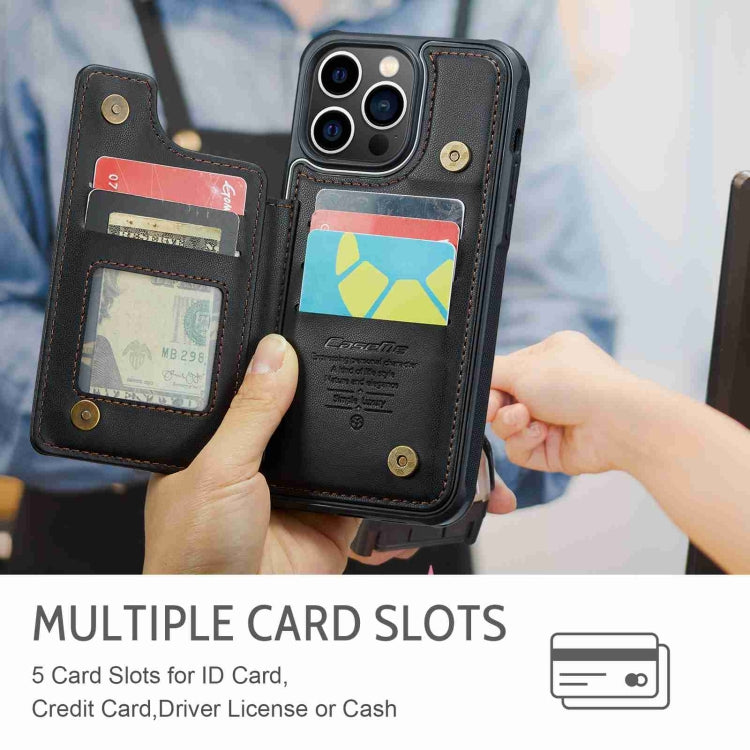 For iPhone 13 Pro Max CaseMe C22 Card Slots Holder RFID Anti-theft Phone Case(Black) - HoMEdemic™ 
