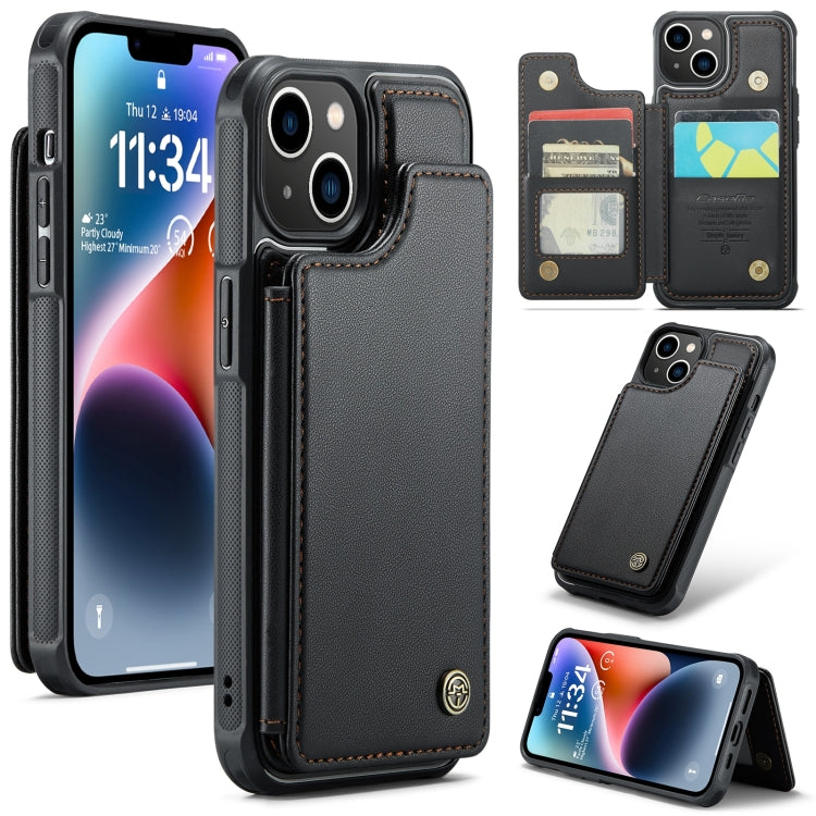 For iPhone 14 CaseMe C22 Card Slots Holder RFID Anti-theft Phone Case(Black) - HoMEdemic™ 
