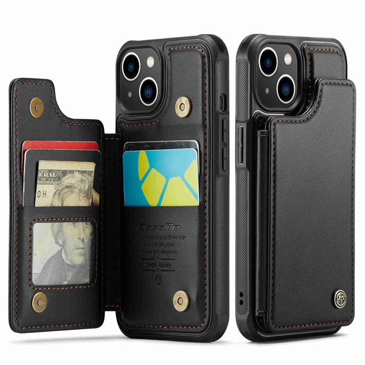 For iPhone 14 CaseMe C22 Card Slots Holder RFID Anti-theft Phone Case(Black) - HoMEdemic™ 