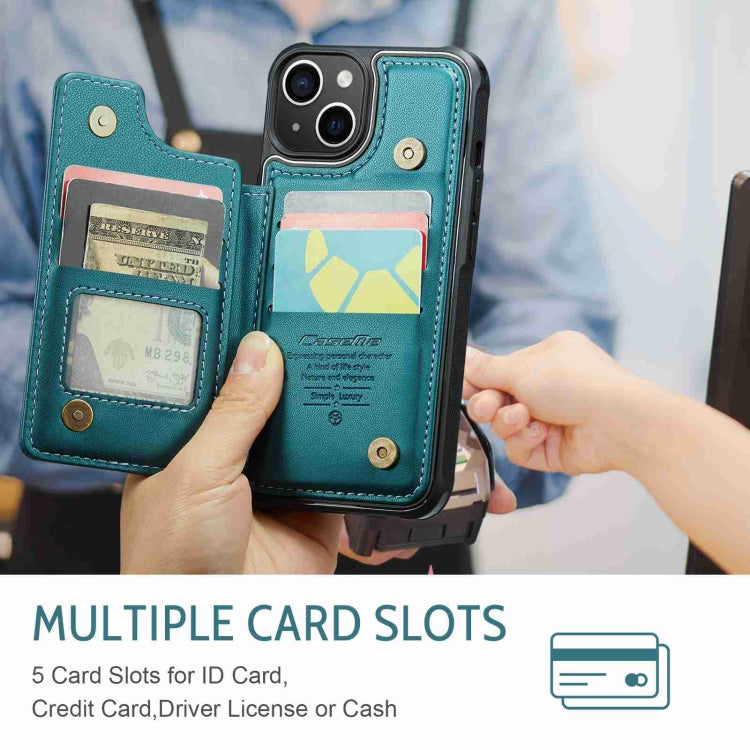 For iPhone 14 Plus CaseMe C22 Card Slots Holder RFID Anti-theft Phone Case(Blue Green) - HoMEdemic™ 