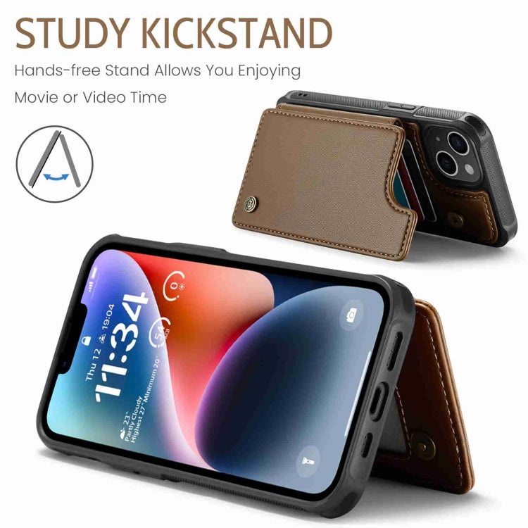 For iPhone 14 Plus CaseMe C22 Card Slots Holder RFID Anti-theft Phone Case(Brown) - HoMEdemic™ 