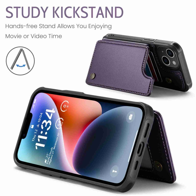 For iPhone 14 Plus CaseMe C22 Card Slots Holder RFID Anti-theft Phone Case(Purple) - HoMEdemic™ 